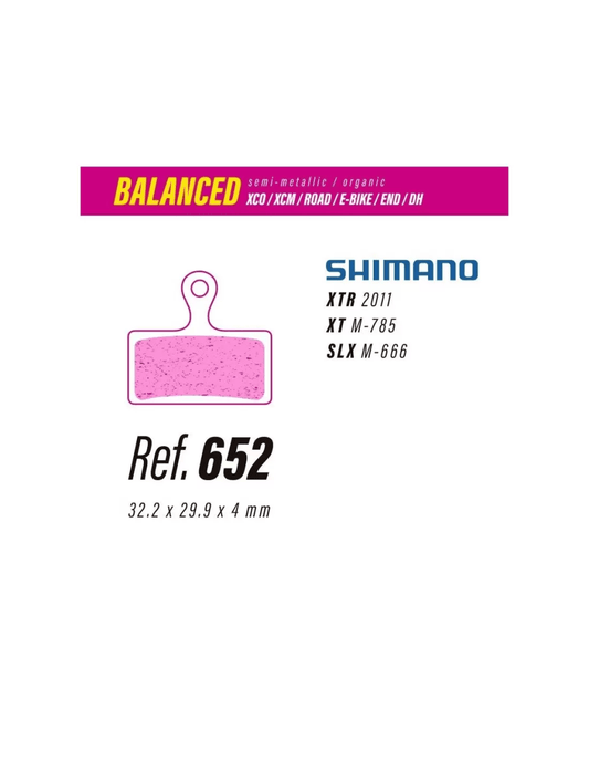 Pastillas LESS BRAKES Balanced 652 - Shimano XTR, XT, SLX