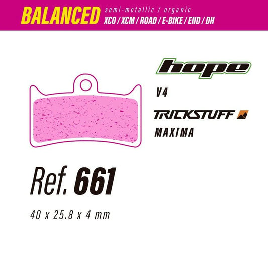 Pastillas LESS BRAKES Balanced 661 - Hope V4 Tickstuff Maxima