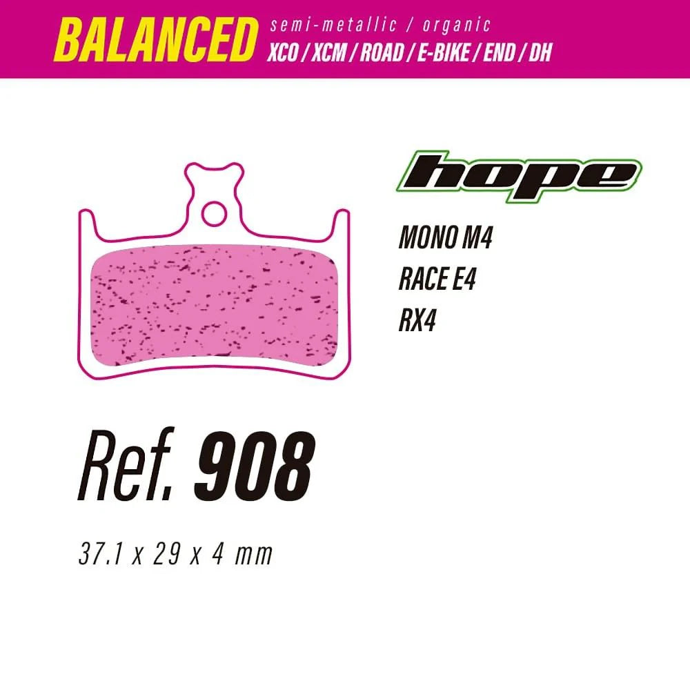 Pastillas LESS BRAKES Balanced 908 - Hope E4